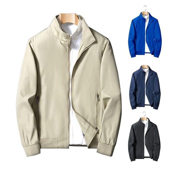 

men's jackets mens casual jacket coats windbreaker 2021 spring japanese stand collar slim streetwear oversize male solid fashion, Black;brown