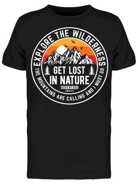 

get lost in nature tee men's -image by shutterstock, White;black