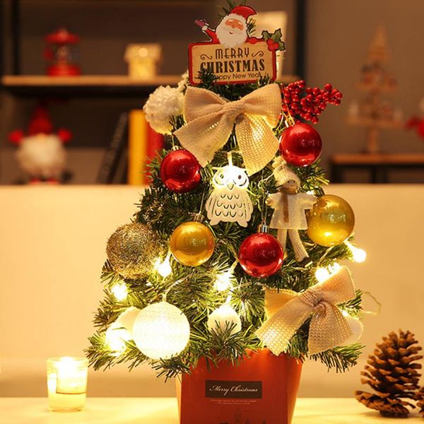 

christmas decorations 50cm table led tree nightlight decoration light pine mini xmas year 2022 gift