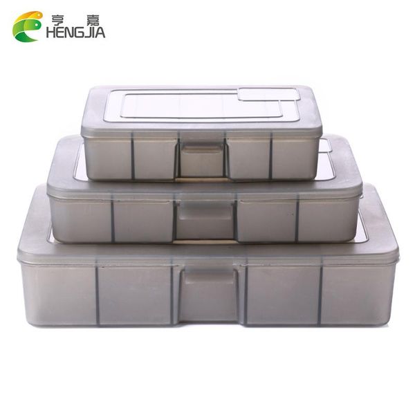

fishing accessories hengjia 5 grid gray plastic lure box compartment pesca carp