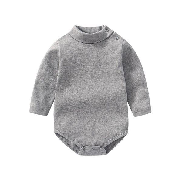 

jumpsuits solid cotton baby bodysuits turtleneck born boy clothes full sleeve girl pajamas underwear ropa, Blue