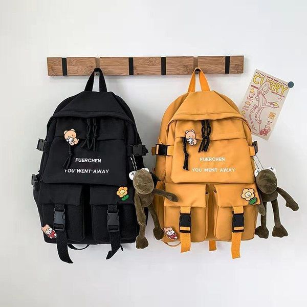 

backpack girls school cute waterproof bookbag preppy style bag hiking travel pack for student with multiple pockets daypack