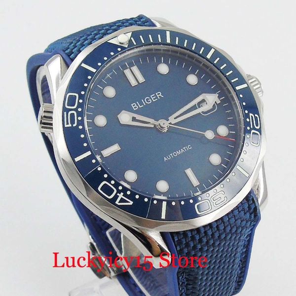 

2019 new round 41mm automatic clock sapphire crystal date window, Slivery;brown