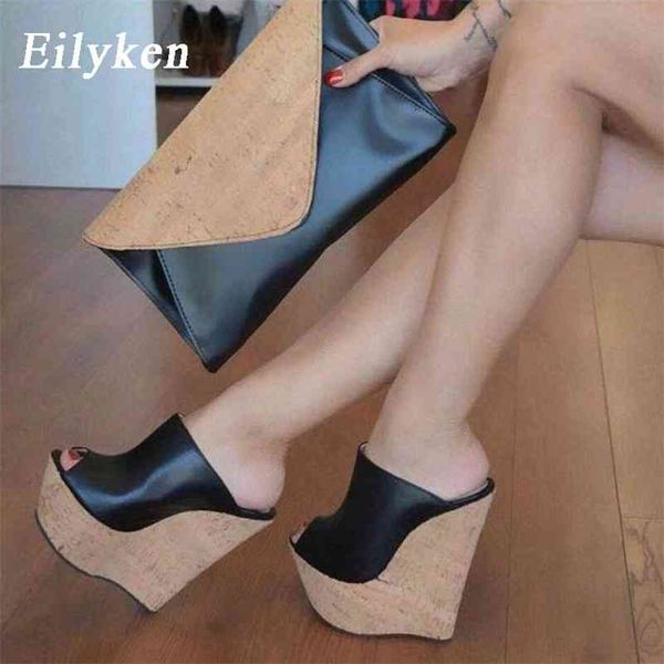 

est peep toe platform wee summer shoes woman super high sandal slippers black 35-42 mules 210310