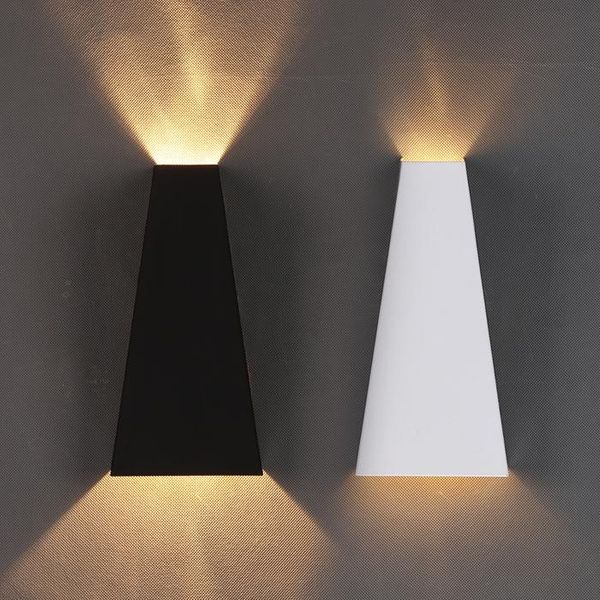 

wall lamp modern led bedroom bedside living room double head light aisle corridor waterproof wrought black white iron lighting