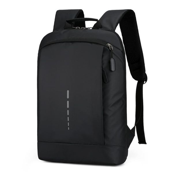 

backpack waterproof pu men lap15.6 inch black male backbag nylon back pack 2021