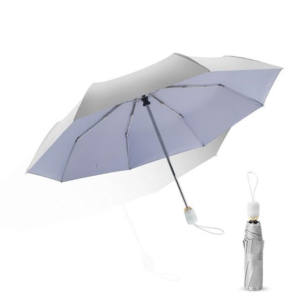 

umbrellas ultra-light automatic umbrella three-folding titanium silver sun uv-proof sunny and rainy