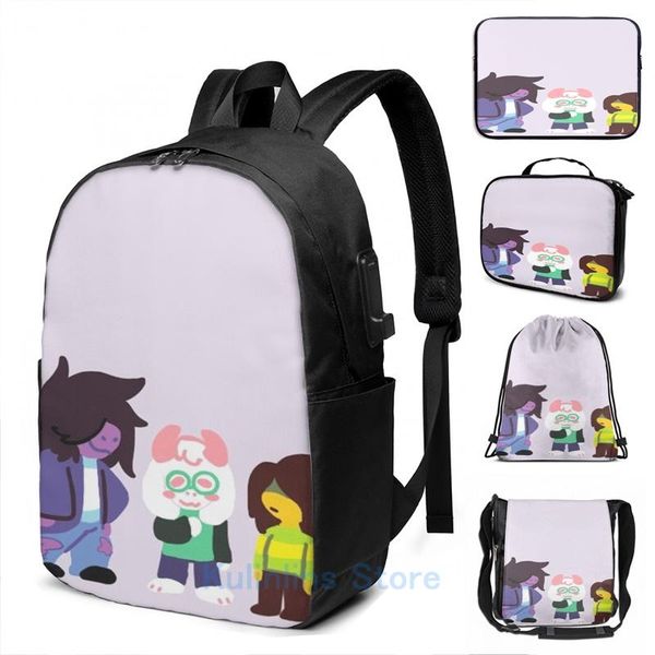 

backpack funny graphic print wittle hewos usb charge men school bags women bag travel laptop