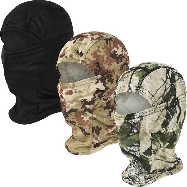

hunting sets outdoor full face mask camouflage bicycle ski bike snowboard sports cover hiking tactical military balaclava hat cap, Camo