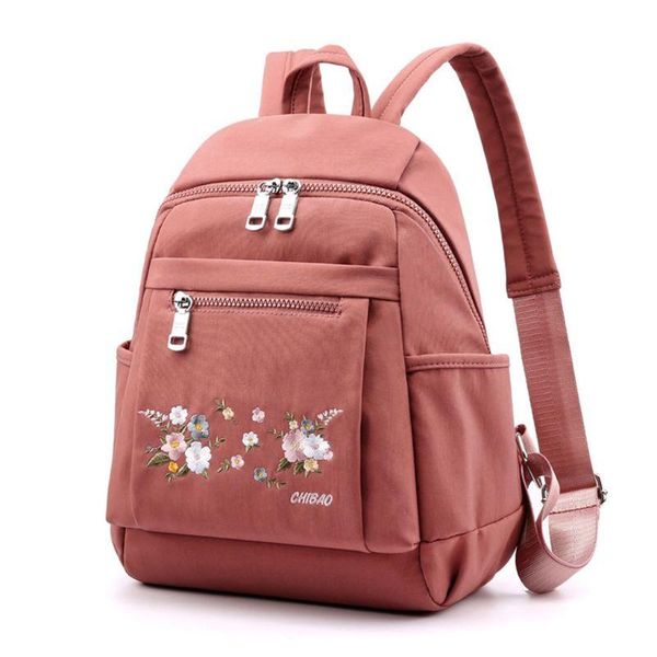 

outdoor bags nylon embroidered backpack teenager travel anti-theft rucksack college daypack
