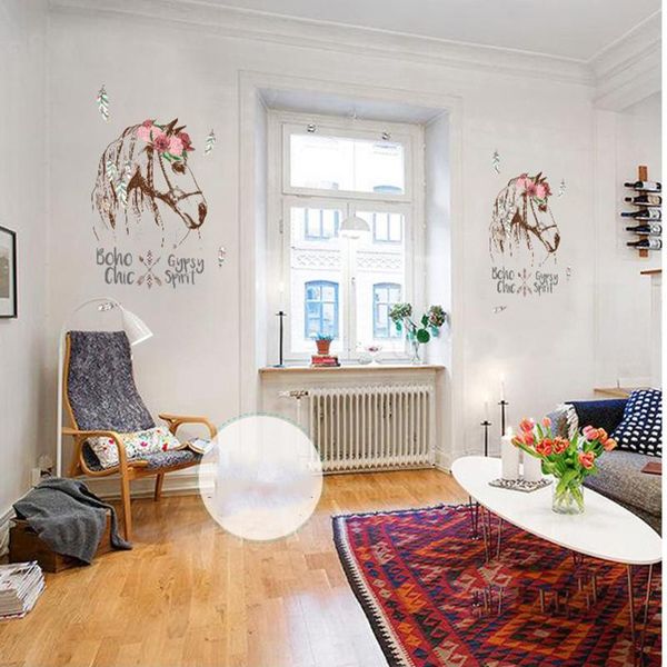 

wallpapers horse wall sticker bohemia chic home decor animals gypsy decal