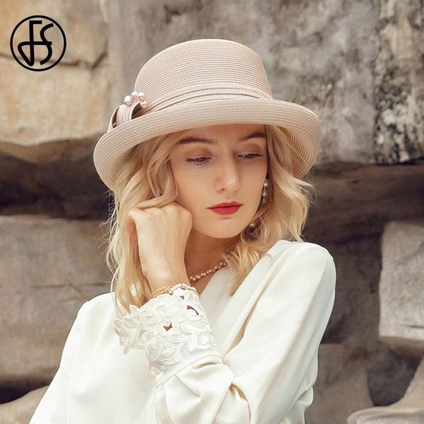 

sun hat for women straw bowler floppy wide brim hats fashion casual bow pearls beach chapeau femme, Blue;gray