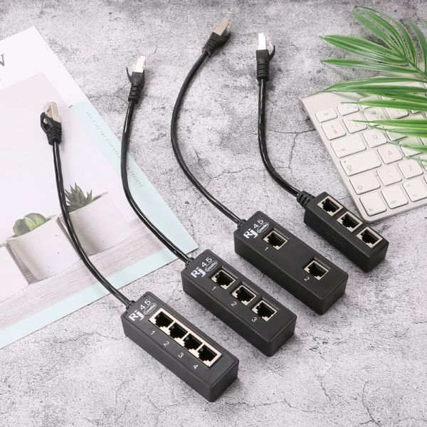 

male to 4 female ports ethernet network plug cable splitter extension adapter connector for routers hubs usb