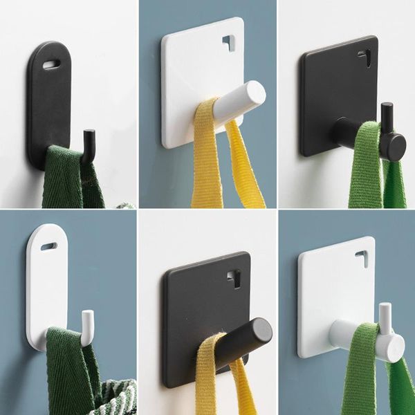 

hooks & rails 1pc aluminum alloy hook single punch-metal bathroom black white coat