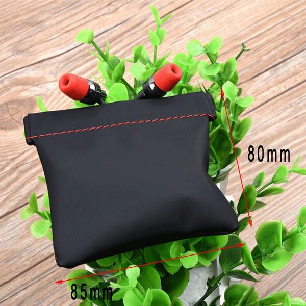 

storage mini earbuds protective package case for cable portable pu leather earphone bag headphone accessories 1pcs bags