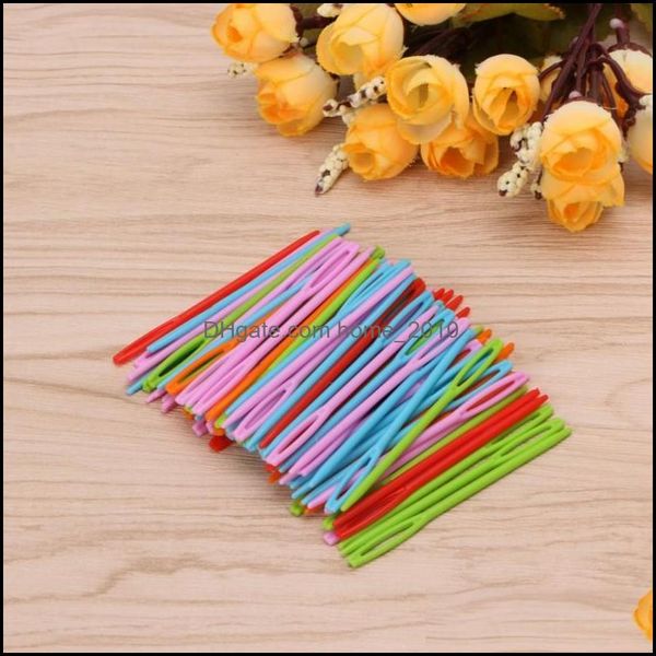 Zanaat aletleri 1000pcs çocuklar renk plastik 7cm iğneler goblen yün iplik dikiş için diy