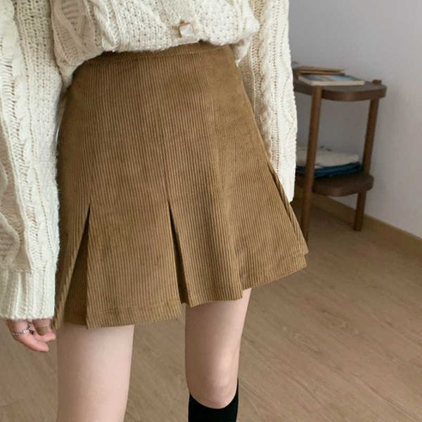 

skirts high waist corduroy skirt for women in t1pd, Black