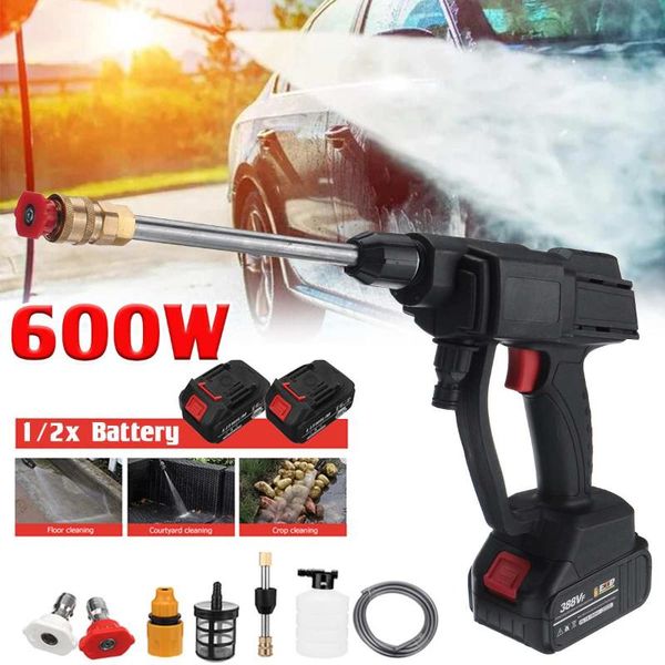 

car washer 600w wireless foam nozzle high pressure gun portable electric machine battery power auto water