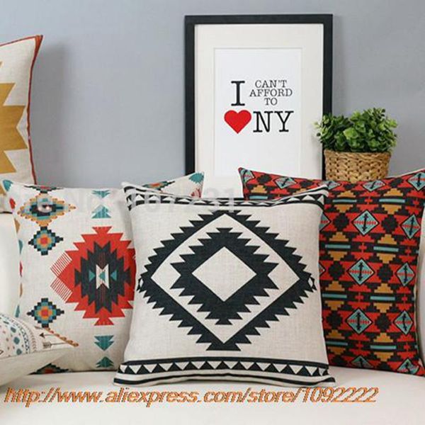 

cushion/decorative pillow bohemian decorative pillows case throw black and white geometric cushions cover home decor linen pillowcase for so