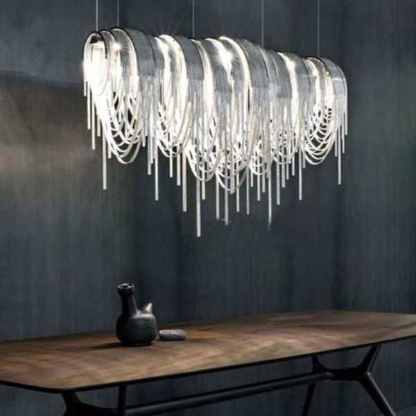 

chandeliers italian design sense rectangular dining room lamp post modern living villa personality designer tassel art chandelier