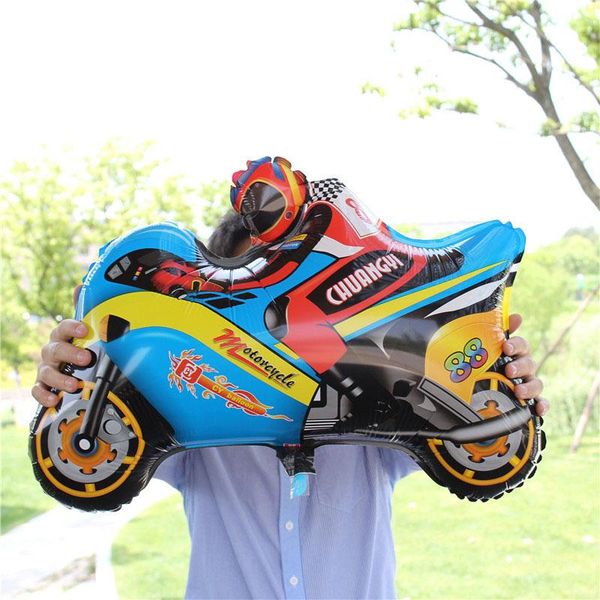 

party decoration 1pc aluminum foil motorcycle balloon happy birthday balloons cartoon car children gifts kids balls