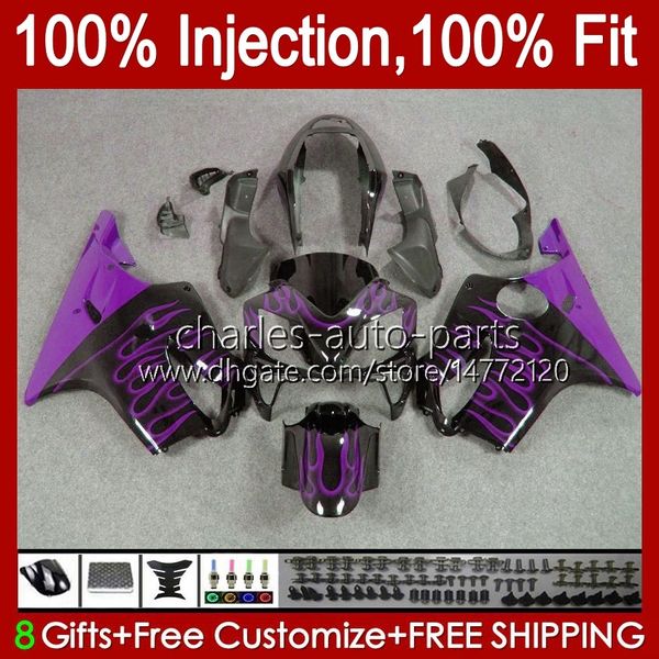 Spritzgusskörper für HONDA Purple Flames CBR 600 F4 FS CC 600F4 600FS 99-00 Karosserie 54No.182 CBR600F4 CBR600FS 1999 2000 CBR600 F4 600CC 99 00 100 % passend für OEM-Verkleidungen