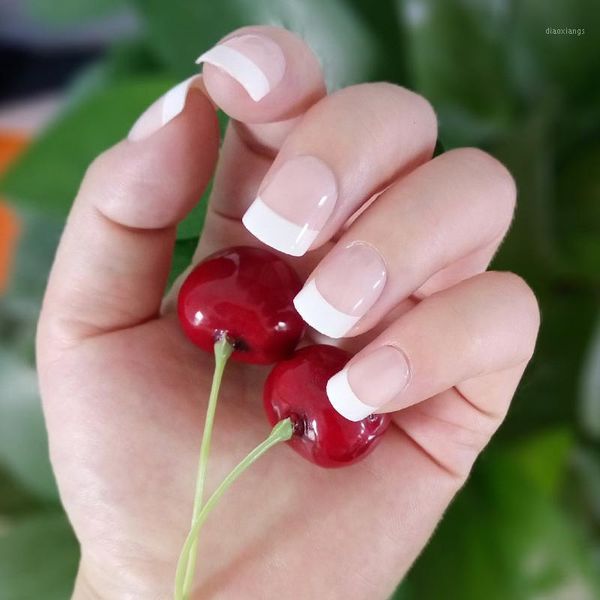 

24pcs short false nail artificial tips set full cover for decoration press on nails art fake extension tool1, Red;gold