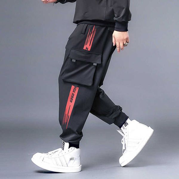 

men's pants plus 7xl 6xl 5xl xxxxl casual legged sports trendy overalls streetwear jogger men svv4, Black
