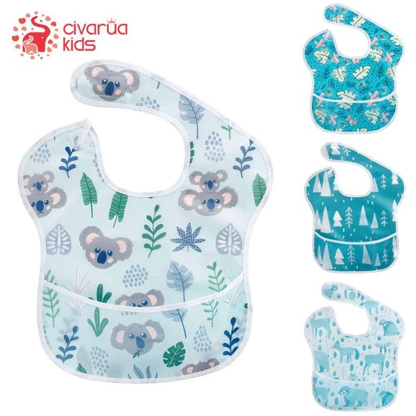 

bibs & burp cloths 1 pcs waterproof baby feeding bibs, washable stain and odor resistant, cute designs for toddler infnats