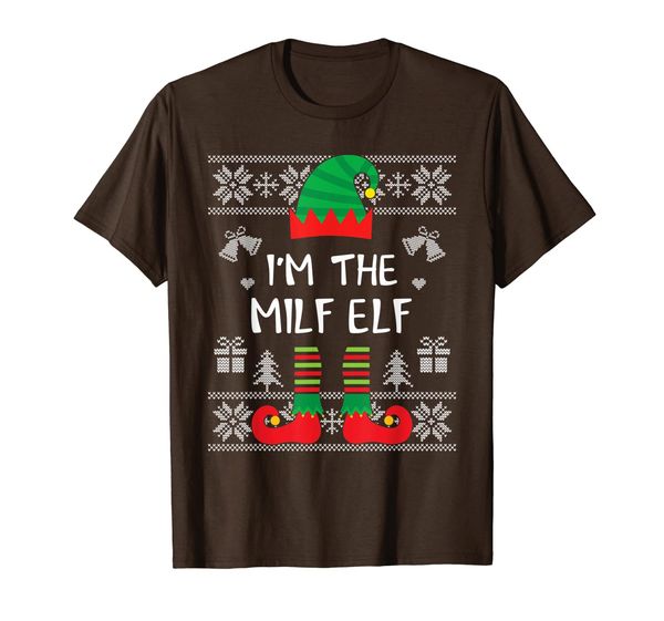 

i'm the milf elf ugly sweater matching xmas gifts t-shirt, White;black