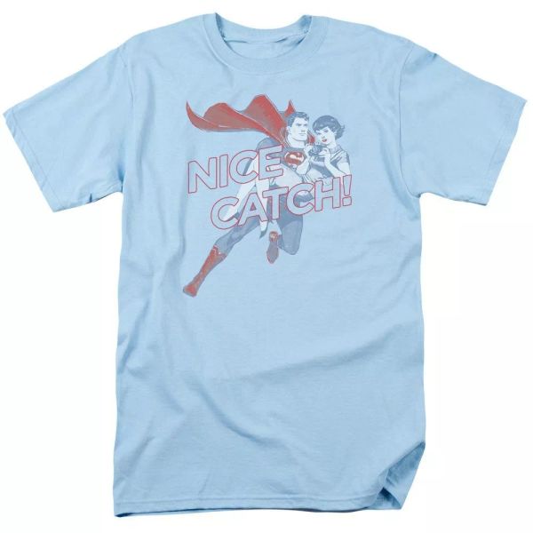 

superman nice catch t-shirt dc comics sizes s-3x new, White;black