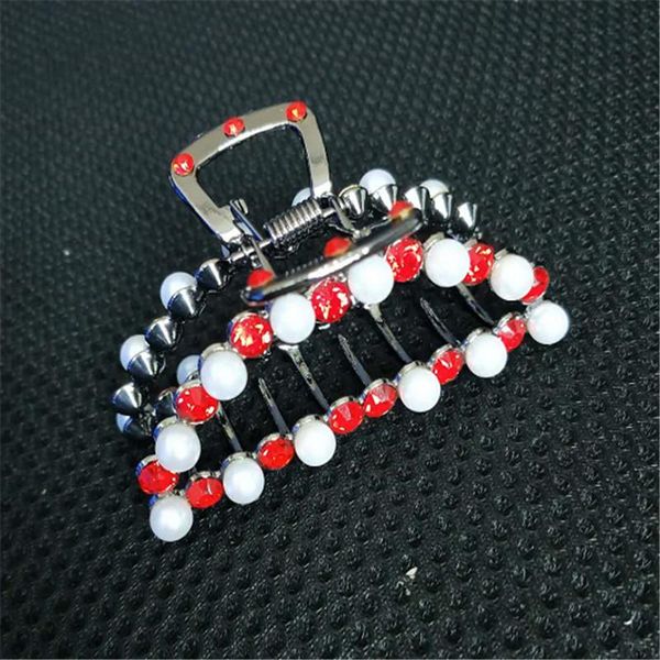

hair clips & barrettes trendy pearl wedding jewelry rhinestone crystal women geometric crab clip ornaments gift, Golden;silver
