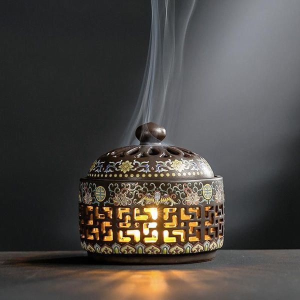 

ceramic led incense burners portable censer holder for home living room decoration ornament yoga gift fragrance lamps