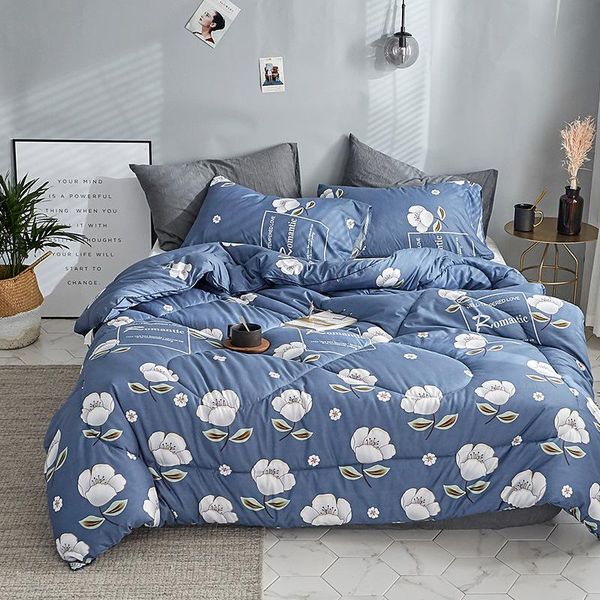 

winter comforter microfiber edredon quilted thicken bedding printed edredom keep warm quilts king size duvet comforters & sets