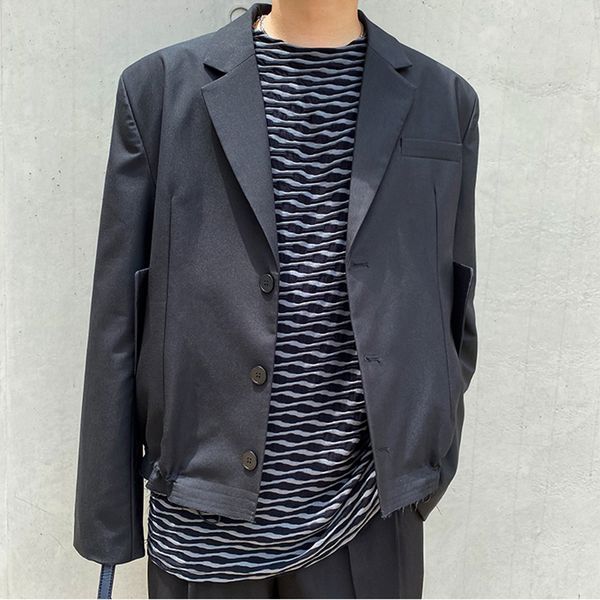 

black casual short style korean suit coat 2021 new autumn breasted blazer long sleeve chic jackets, White;black