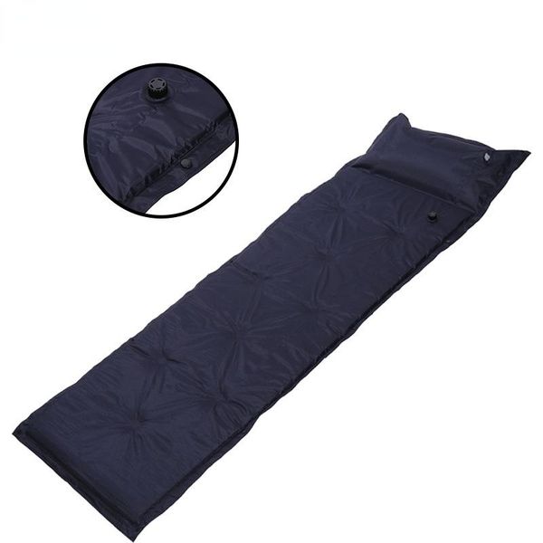 

outdoor pads nine o'clock automatic inflatable cushion with pillow, camping single double stitching damp-proof sleeping mat