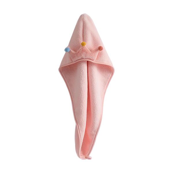 

towel anti frizz hair coral velvet soft cute with button lightweight home travel cap quick dry wrap turban super absorbent