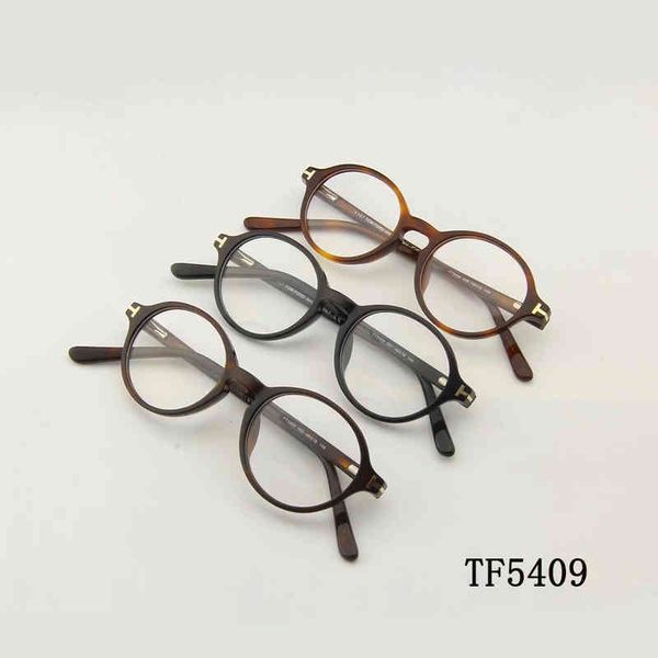 

2022 factory wholesale new vintage tf5409 optical round frames acetate for women men nearsightedness recipe glasses with original box, White;black