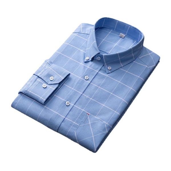 

men's casual shirts 100% cotton plaid checkered shirt long sleeve single patch pocket design standard-fit button down gingham, White;black