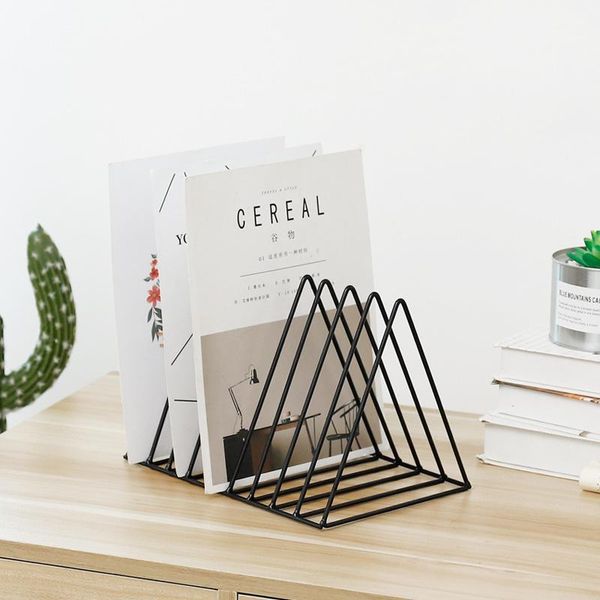 

Soft Time Nordic Light Luxury Metal Bookend Office Desktop Bookshelf Creative Storage Organizer Hooks & Rails