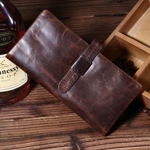 

wallets men genuine leather card holder pack case pocket purse hand bag trend vintage long wallet, Red;black