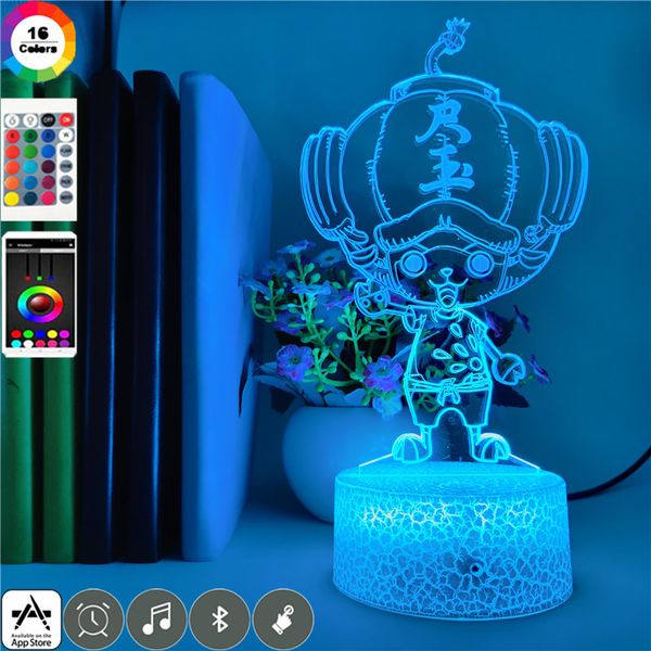 

cute table lamp 3d led illusion night light kid one piece chopper nightlight touch sensor for child bedroom decor anime fan gift