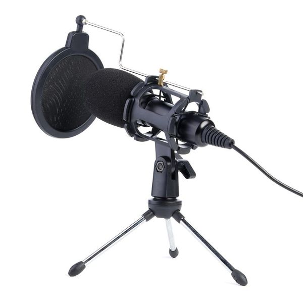 

video microphone kit usb plug home stereo condenser mic desktripod for pc youtube skype chatting gaming recording microphones