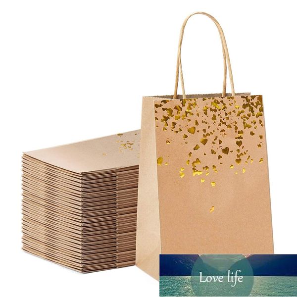 20pcs Kraft Paper Bags Piccolo regalo con manici Shopping Party Imballaggio vendita