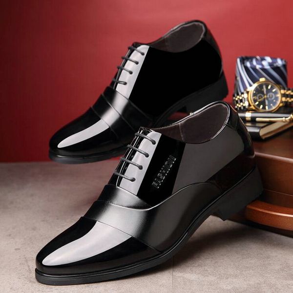

shoe 2021 black wedding formal patent leather oxford men of dress shoes uske
