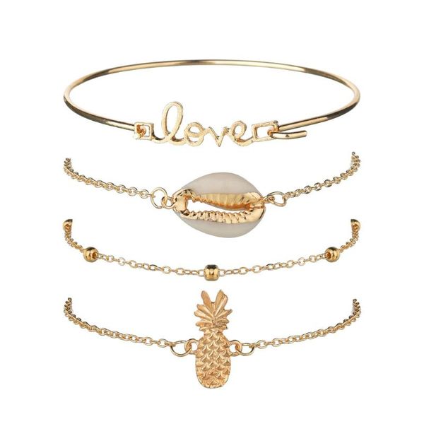 

charm bracelets four-piece bracelet, Golden;silver