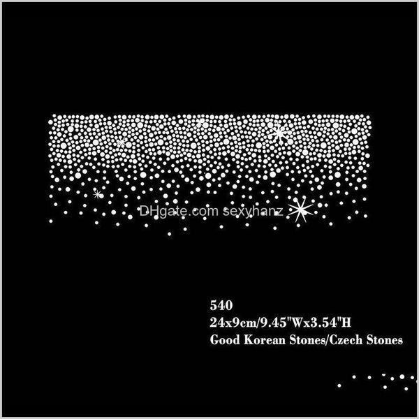 

sewing notions tools apparel drop delivery 2021 9dot45 inches shining star lace fix rhinestone transfers iron on starry sky embellishment fo, Black