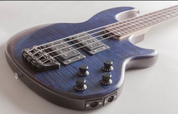 

custom grand wa style 4 strings electric guitar bass in blue color