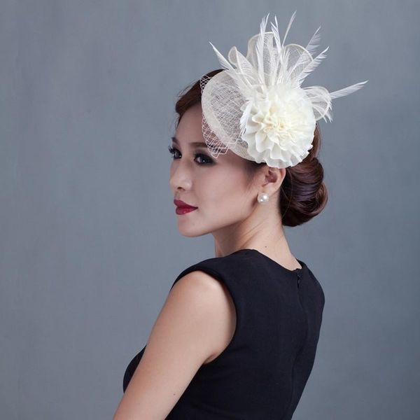 

stingy brim hats bridal wedding fascinator hat cocktail party headpiece fashion headwear lady formal flower hair accessories, Blue;gray