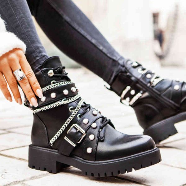 

dress shoes [gogd] botas de inverno femininas com cordas, contas, zÃ­per, martin, cunha, para motocicleta lt8u, Black